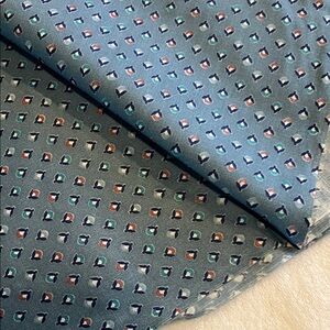 Vintage Blue and Green Patterned Fabric - 2 yards x